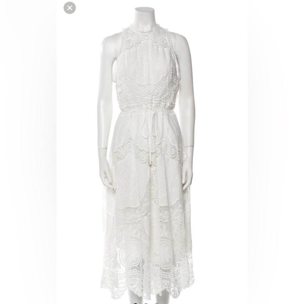 Zimmermann lace halter neck midi dress